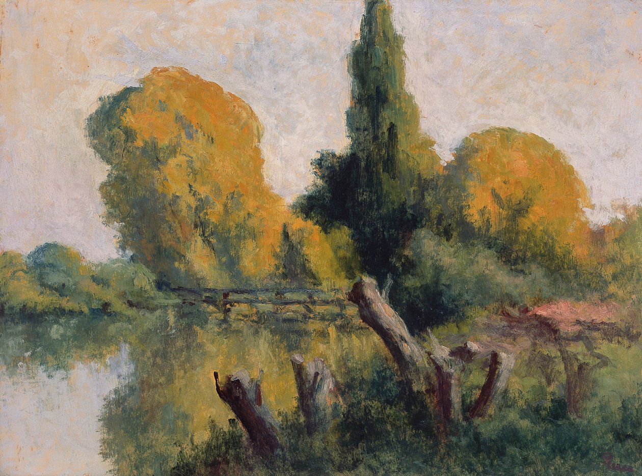 Rolleboise, Small Arm of the Seine in Autumn, c.1925 af Maximilien Luce
