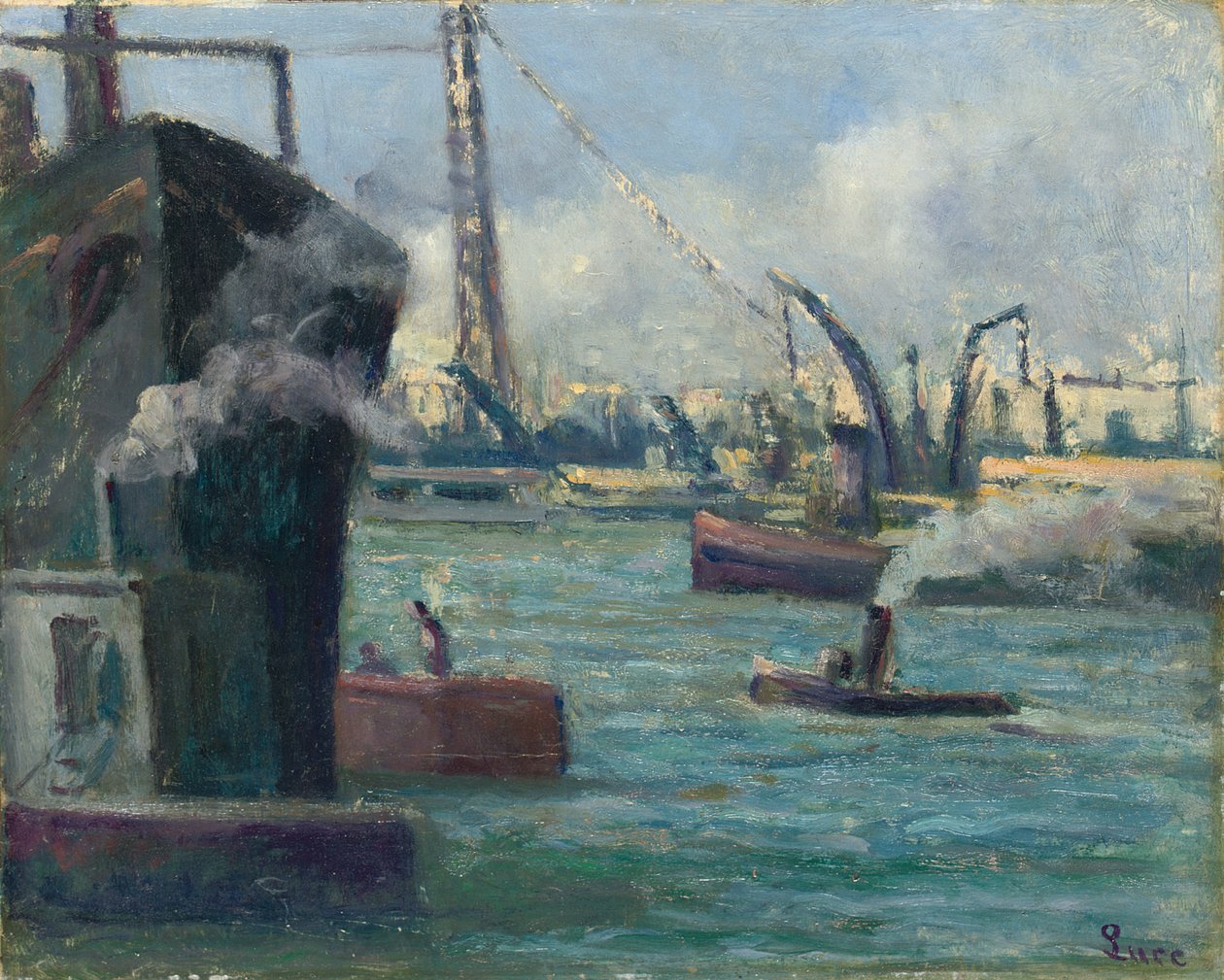 Rouen havn, af Maximilien Luce