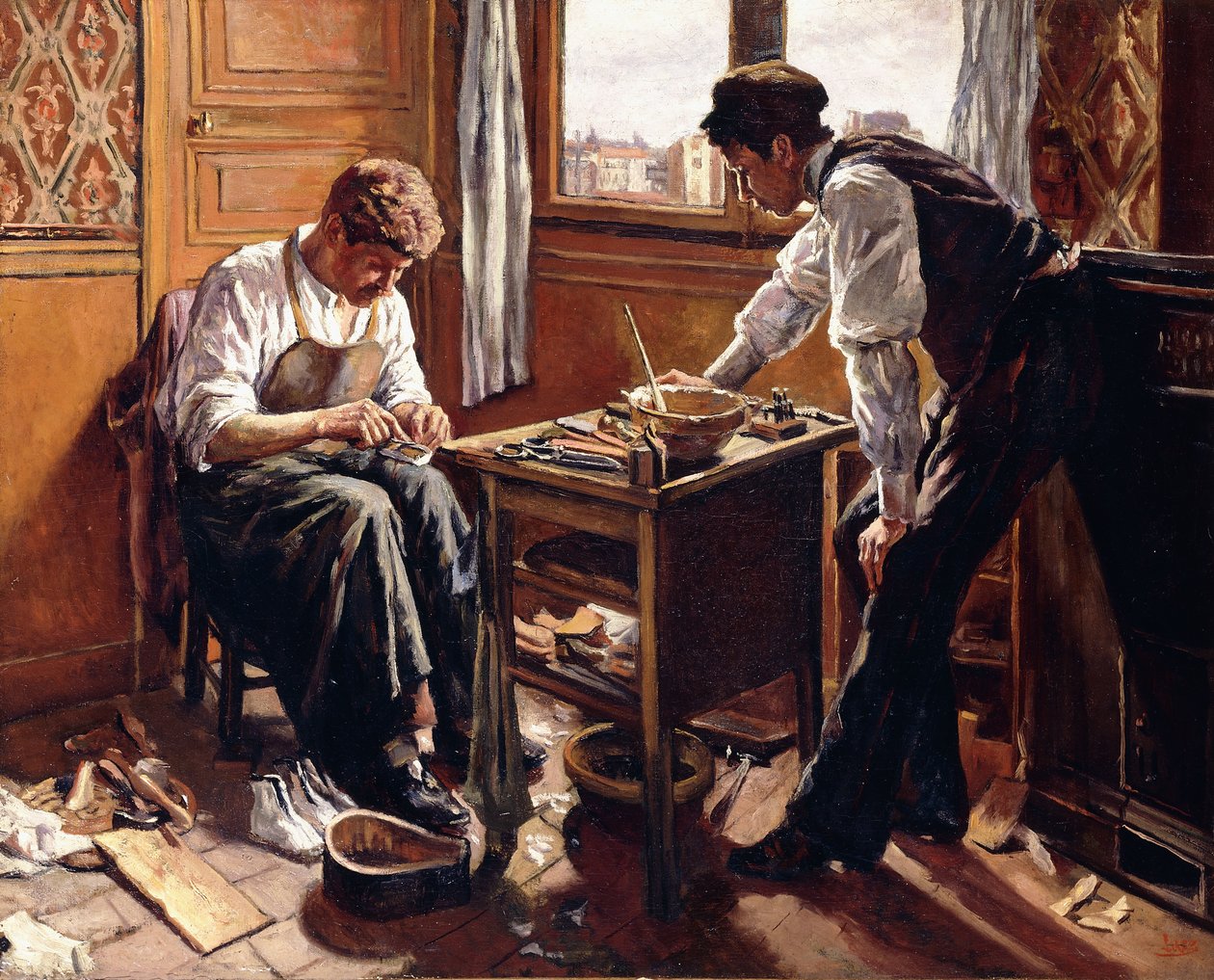Skomagere, de to Givort-brødre, 1884 af Maximilien Luce