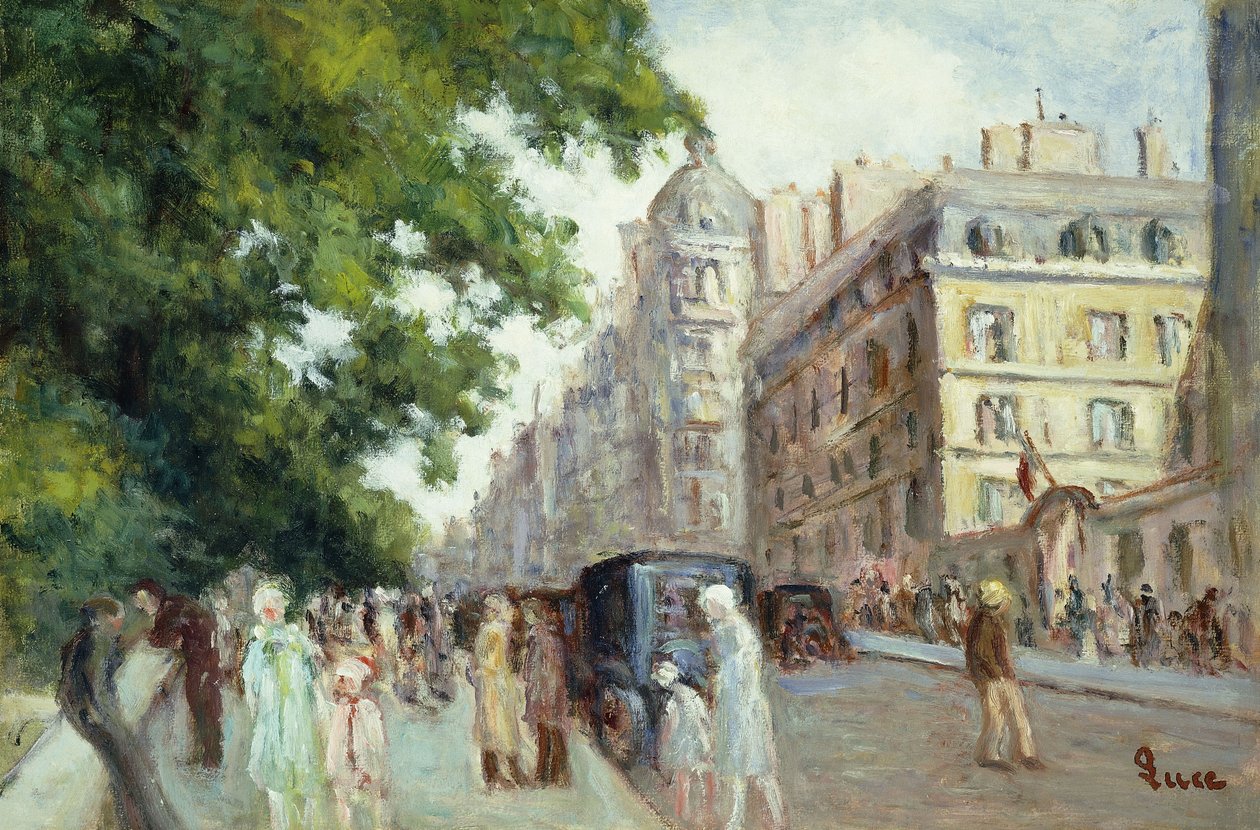 Gadescene i Paris; Scene de Rue a Paris, 1935-37 af Maximilien Luce