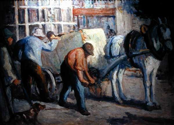 The Dray (olie på lærred) af Maximilien Luce