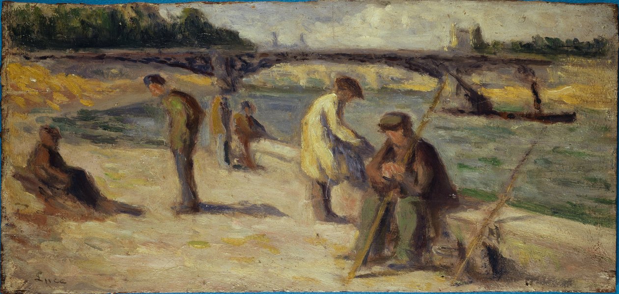 Quai Malaquais flodbred, før 1936 (olie på træ) af Maximilien Luce