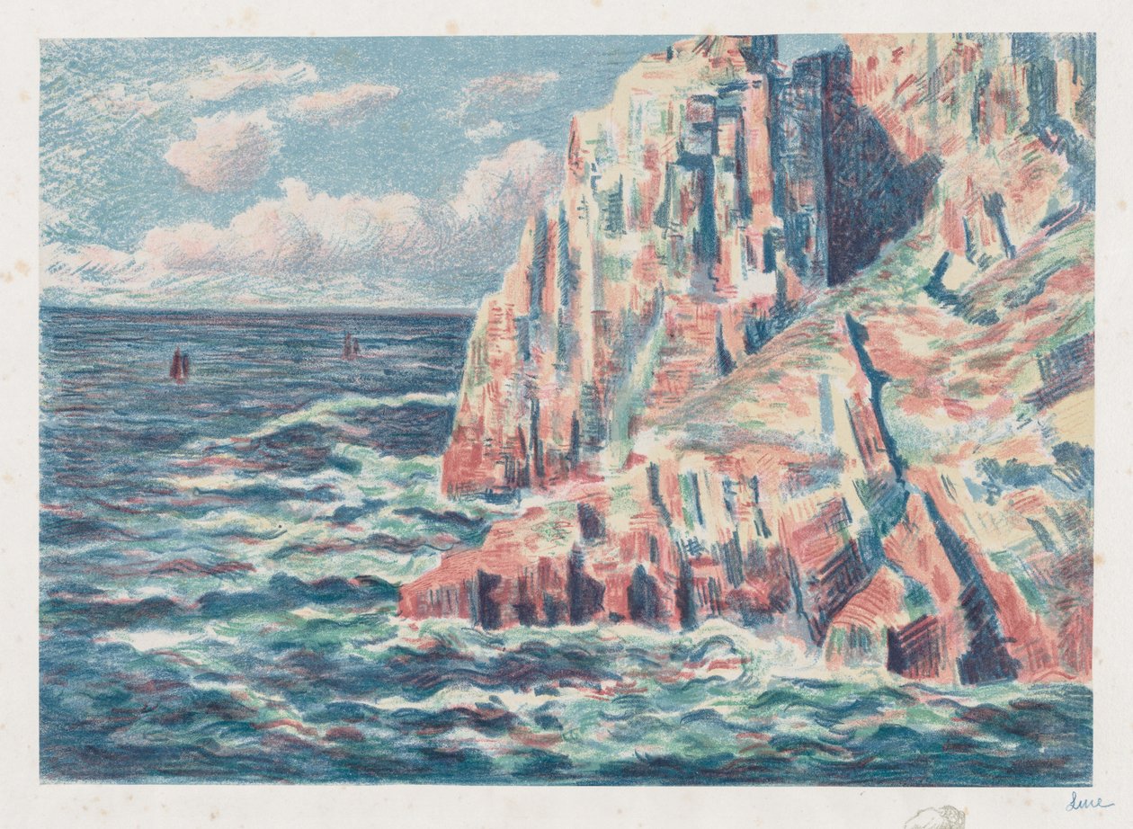 Havet ved Camaret, The Red Rocks, 1895. af Maximilien Luce