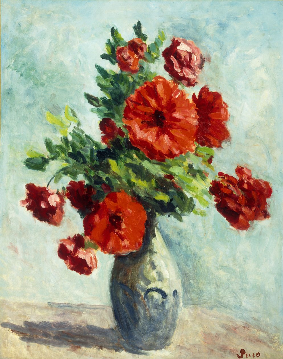 Vase med blomster; Vase med blomster, 1925-1930 af Maximilien Luce