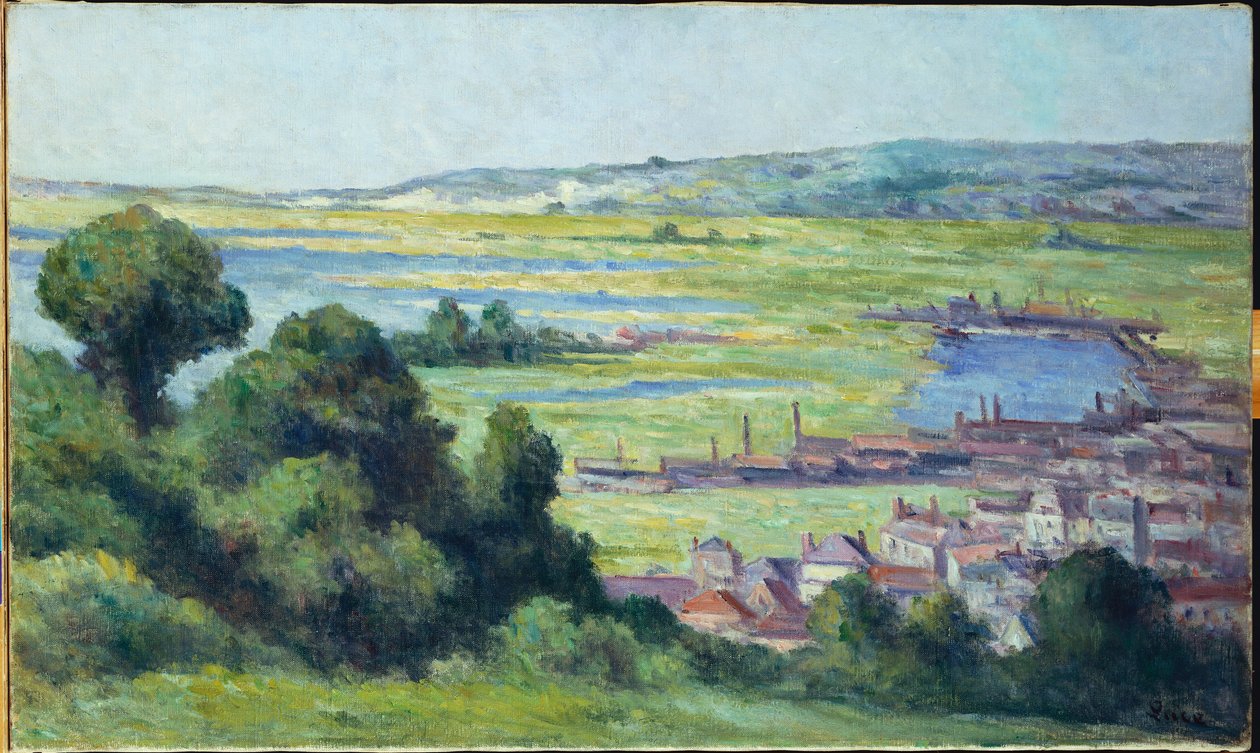 Udsigt over Honfleur af Maximilien Luce