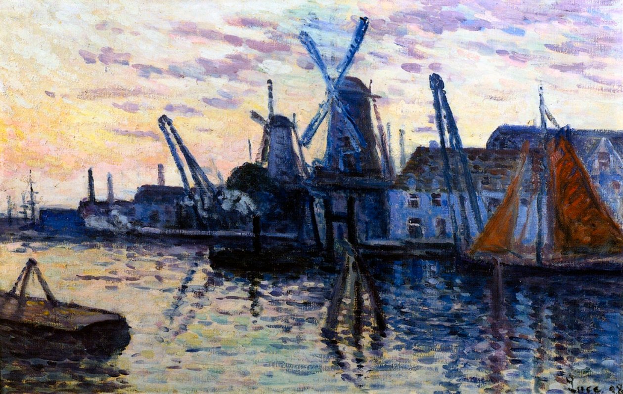 Vindmøller i Holland, 1908 af Maximilien Luce