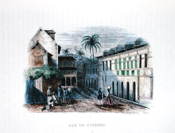 Rue de Cayenne, Fransk Guyana, illustration fra 