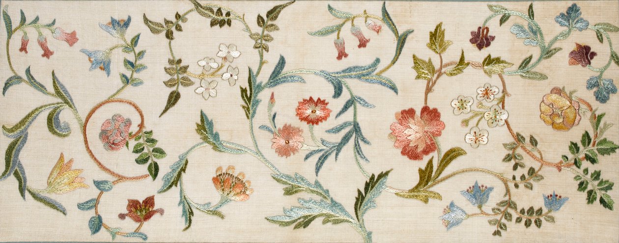 A Garden Piece, 1938 (broderi, uld og silke på hør) af May Morris