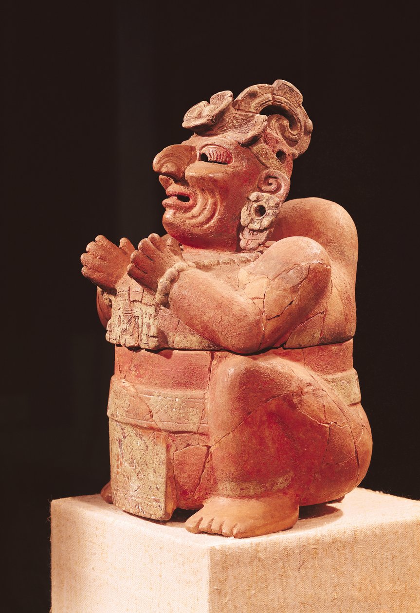 Antropomorfisk røgelseskar, fra Guatemala, klassisk periode, 250-600 (terracotta) af Mayan