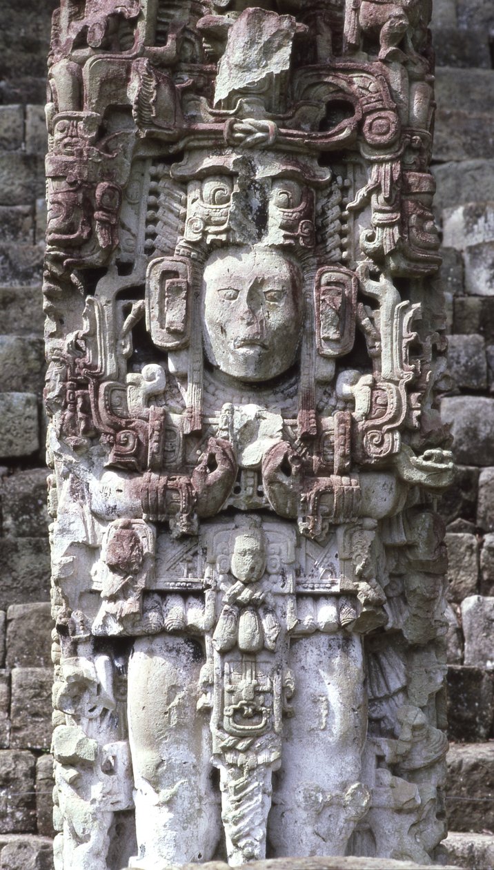 Copan Stela N, sen klassisk periode, 764 e.Kr af Mayan