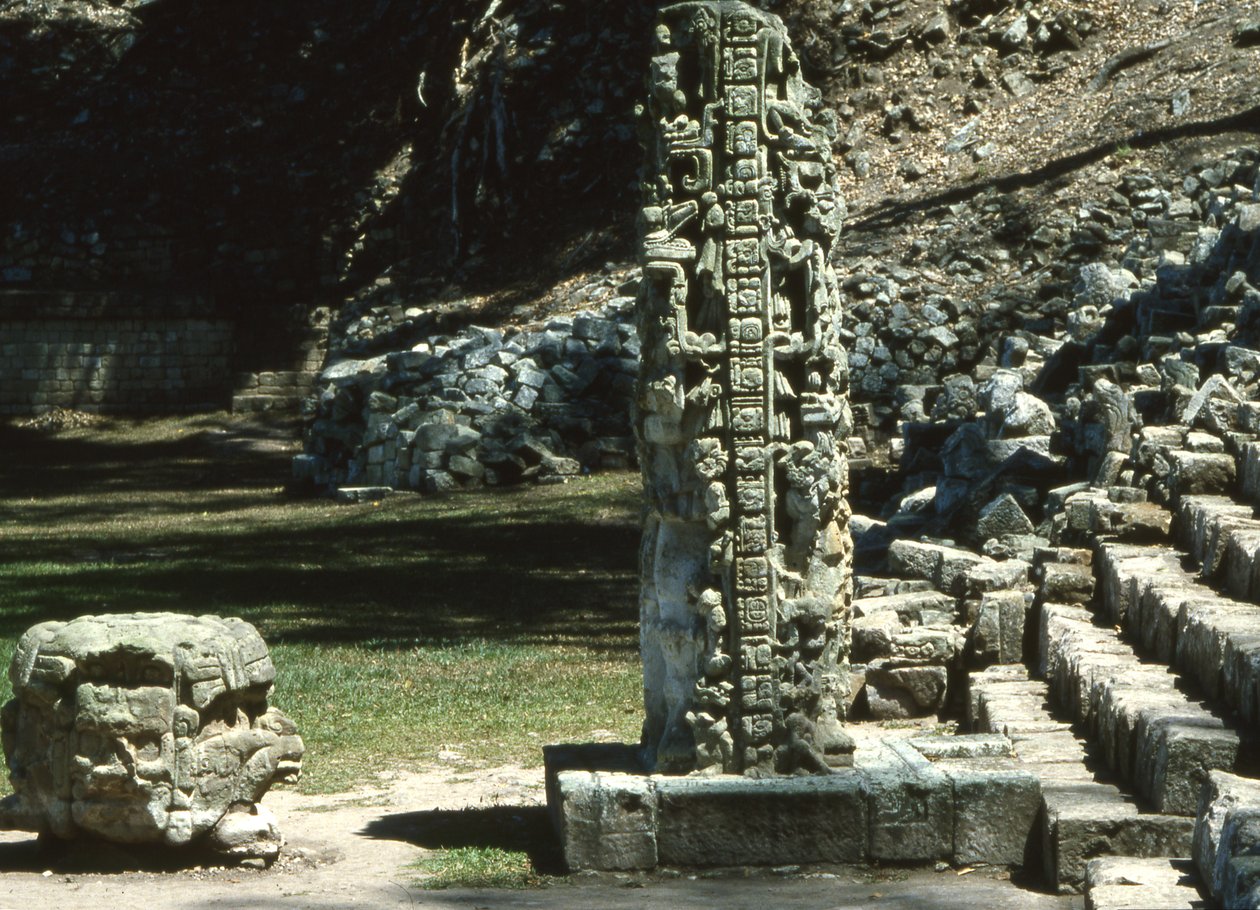 Copan, Stela N, vestsiden, sen klassisk periode, 764 e.Kr af Mayan