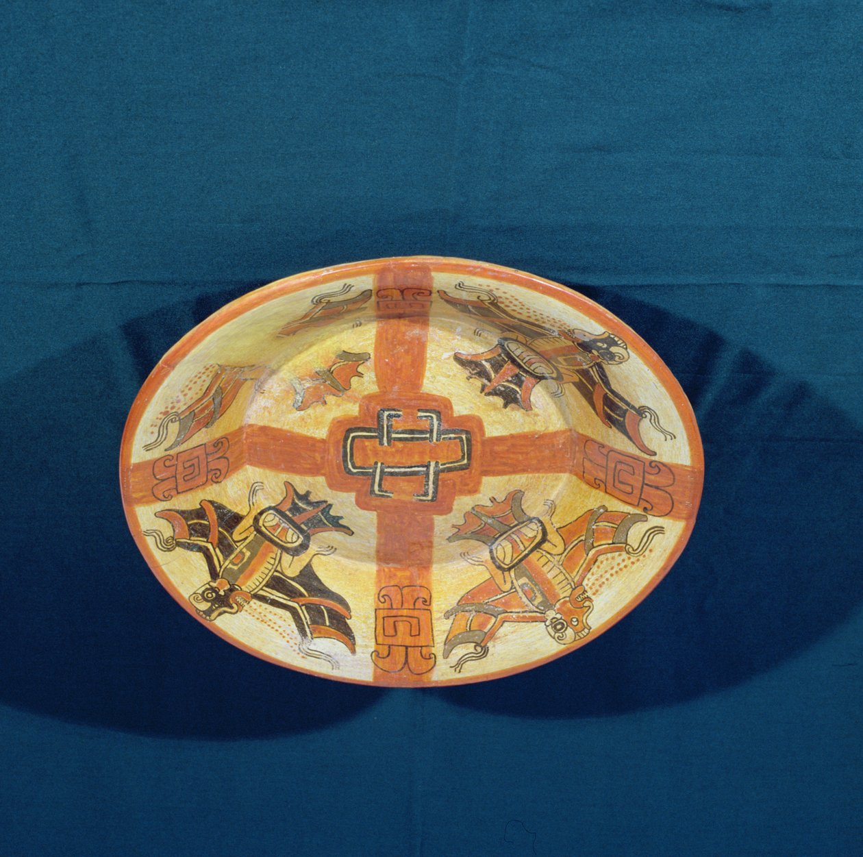 Begravelsesfartøj fundet i en grav i Balamku, Yucatan-halvøen, Mexico, tidlig klassisk periode (300-600 e.Kr.) (terracotta) af Mayan