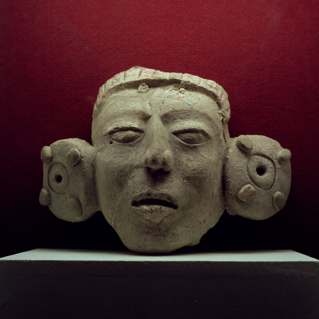 Maske, 500-900 e.Kr. (gips) af Mayan