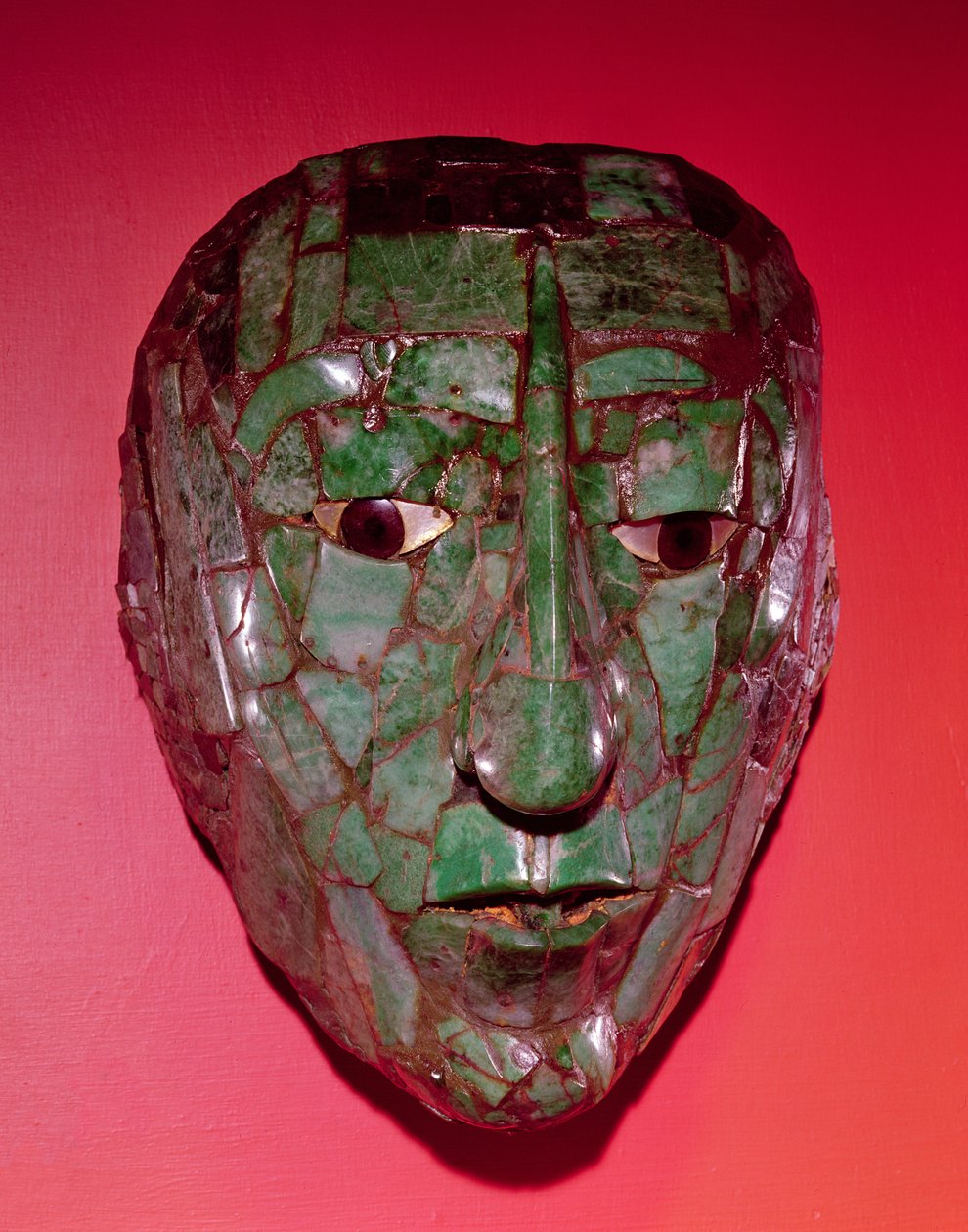 Mosaik maske, fra Palenque, Chiapas (jade) af Mayan
