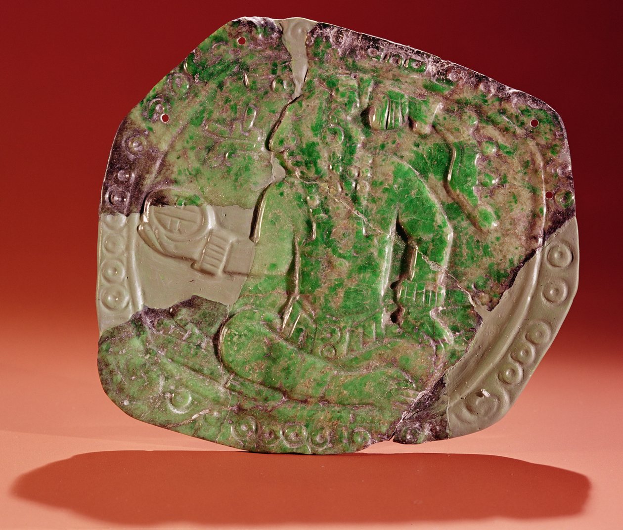 Pectoral af en konge fra Tikal Site, Guatemala (jade) af Mayan