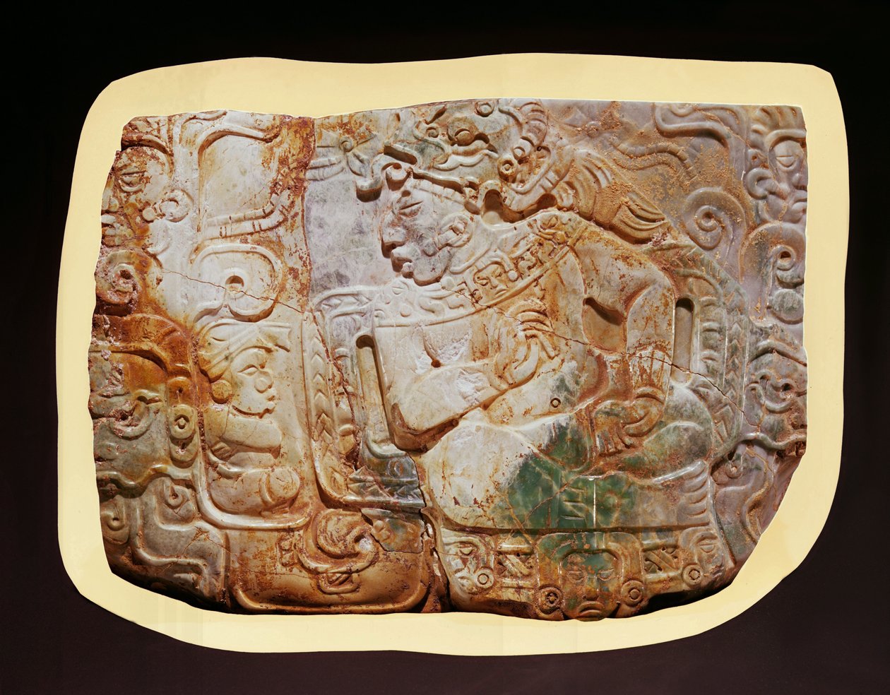 Kongens pectoral og en hofmand fra Tikal (jade) af Mayan