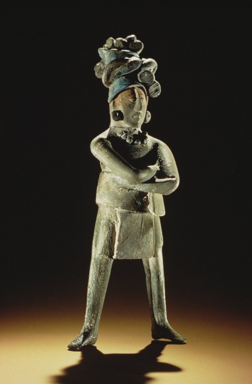 Stående kongelig figur (lertøj) af Mayan