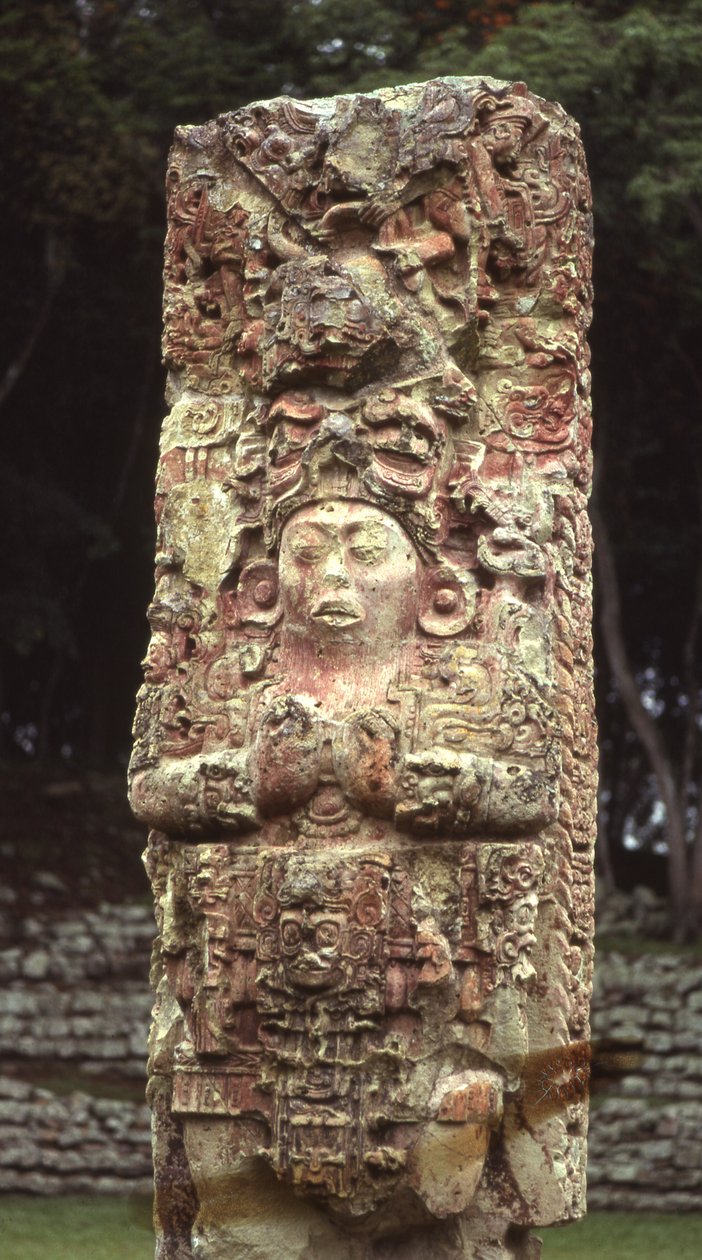 Stela C, vestsiden, Copan, senklassisk periode, 780 e.Kr. af Mayan