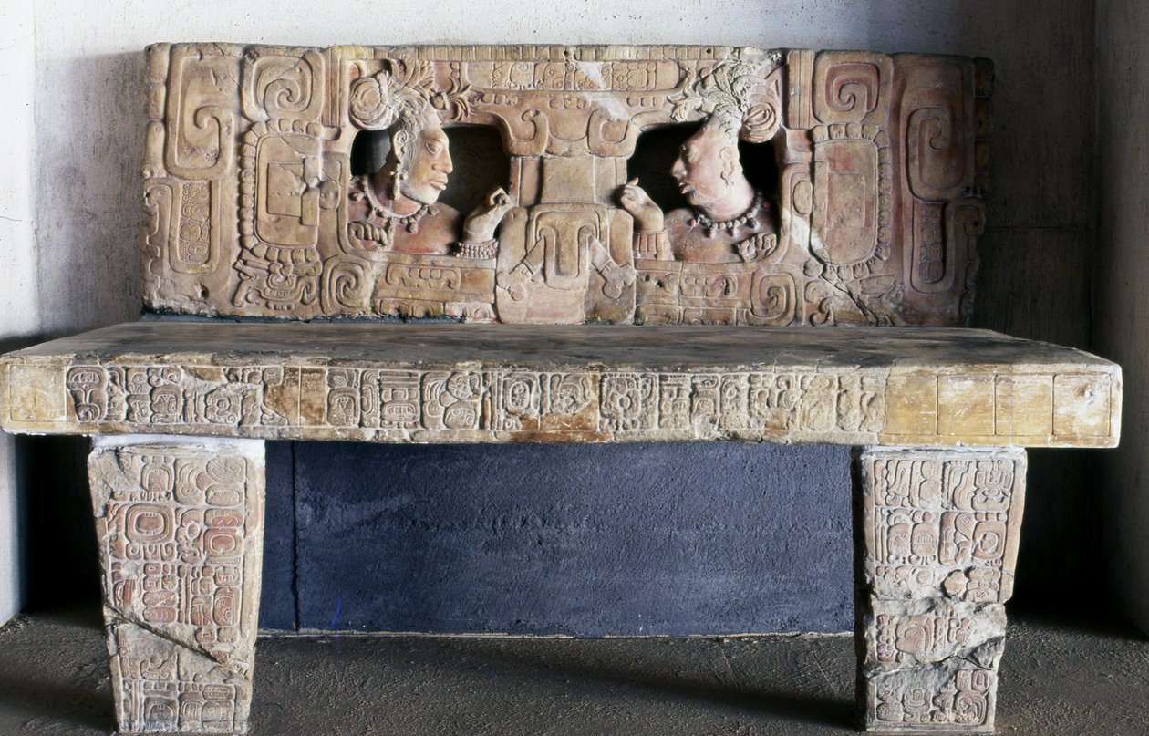 Throne 1 fra Piedras Negras, Usamacinta, Guatemala, Late Classic Period (600-900) af Mayan