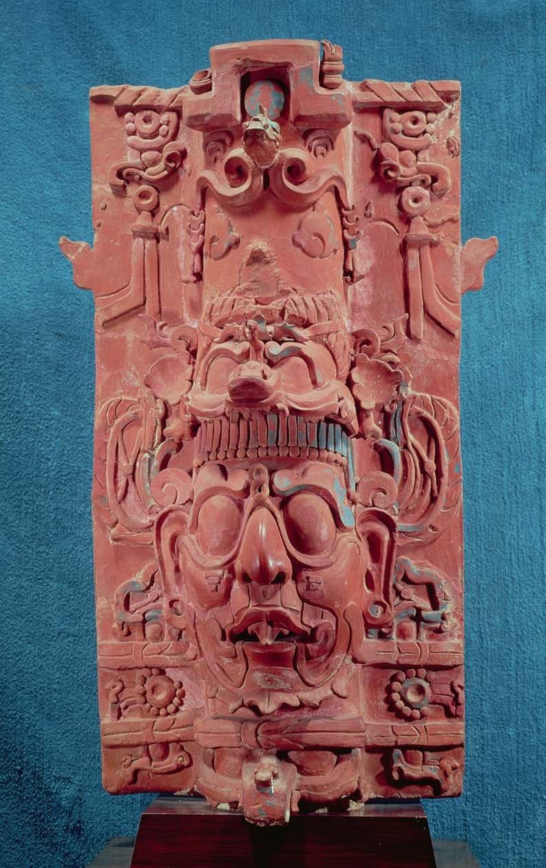 Toniatuh, Solguden, fra Korstemplet, Palenque, Maya Classic Period, 5.-10. århundrede (terracotta) af Mayan