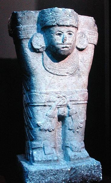 Alterstøtte i form af Atlanta, 800-1300 e.Kr af Mayan