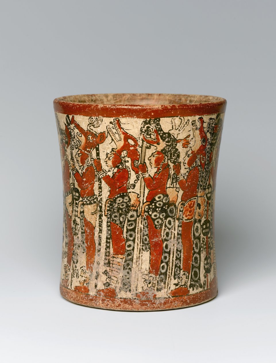 Cylindrisk kar, fundet i Yucatan, Mexico, ca. 550-950 (keramik) af Mayan