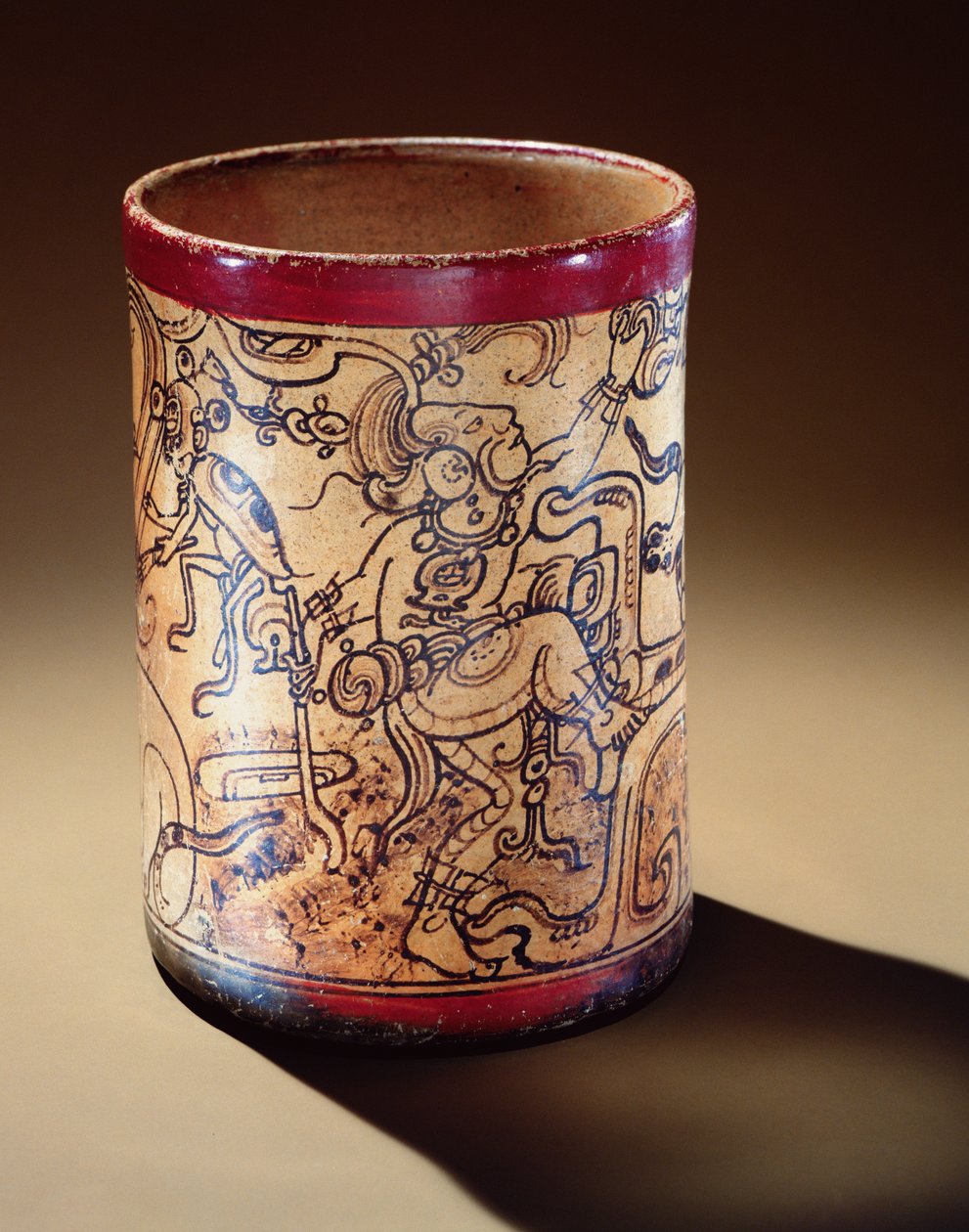 Fartøj med mytologisk scene, Guatemala (keramik) af Mayan