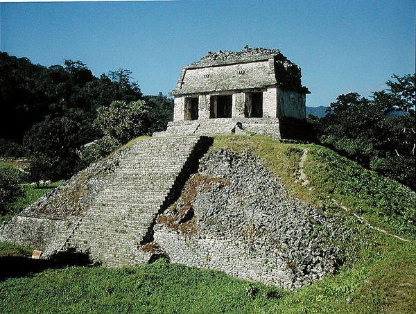 Udsigt over Grevens Tempel, ca. 697 e.Kr af Mayan