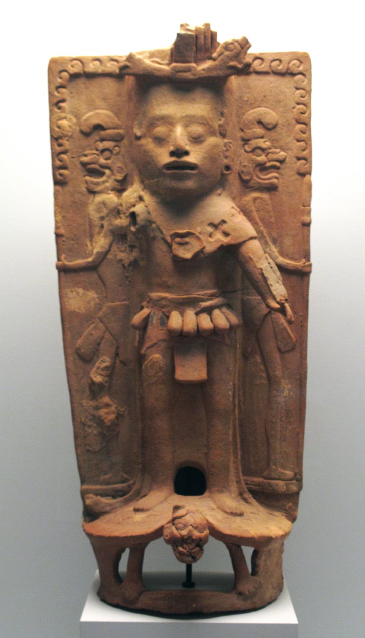 Røgelsebrænder i form af majsguden på en skildpadde, North Yucatan-halvøen, postklassisk periode, 900-1000 e.Kr. af Mayan