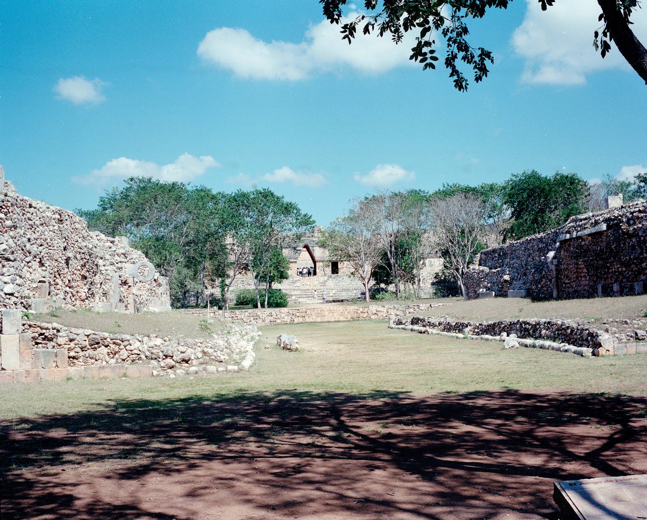 Før colombiansk civilisation: udsigt over stedet for Uxmals gamle maya-hovedstad, Puuc-stil. Nord Yucatan 600-900 e.Kr. Mexico af Mayan