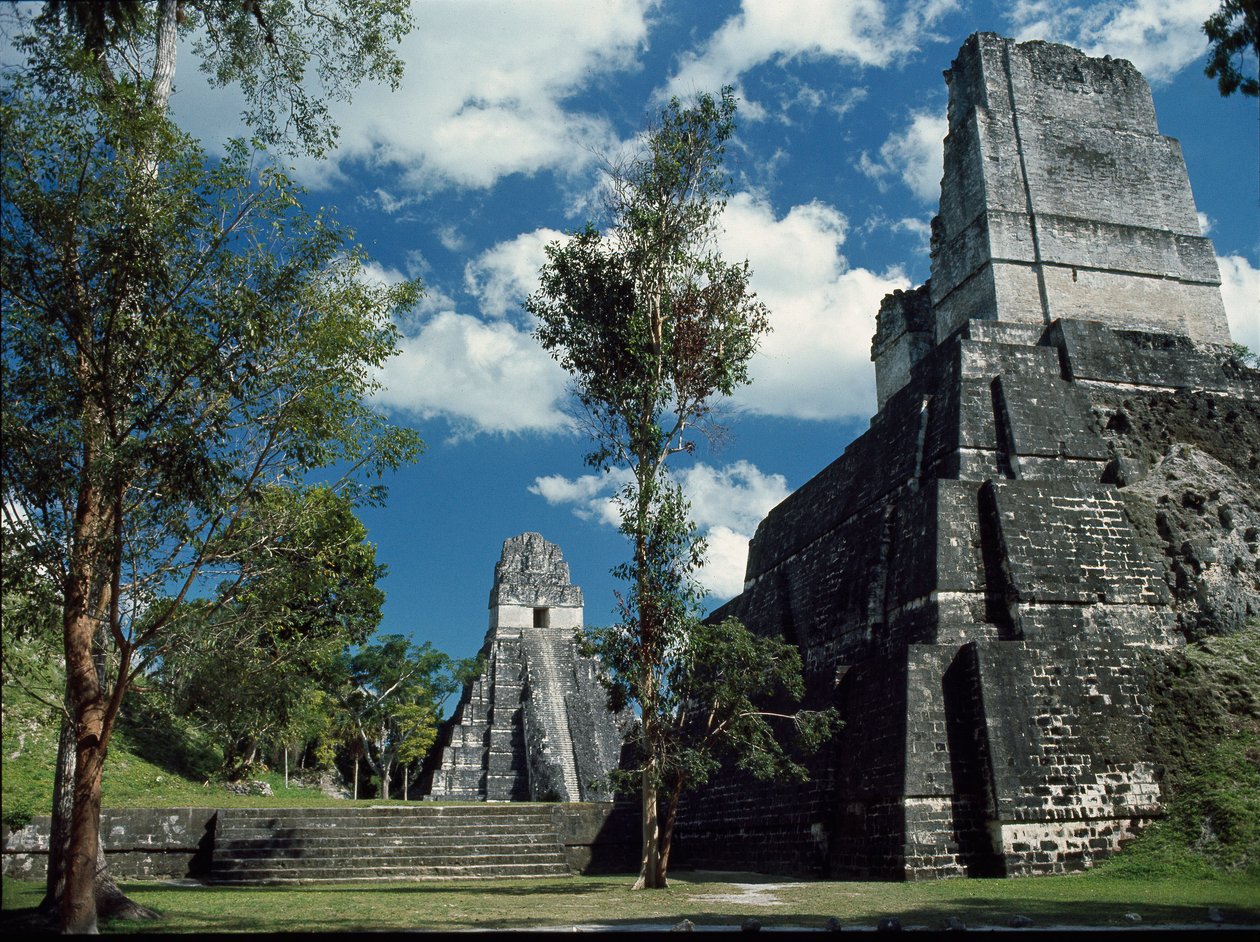 Tikal tempel II eller maskernes tempel, 7. til 8. århundrede af Mayan