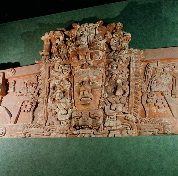 Arkitektonisk maske, Campeche, Yucatan-halvøen, Mexico (stuk) af Mayan Mayan
