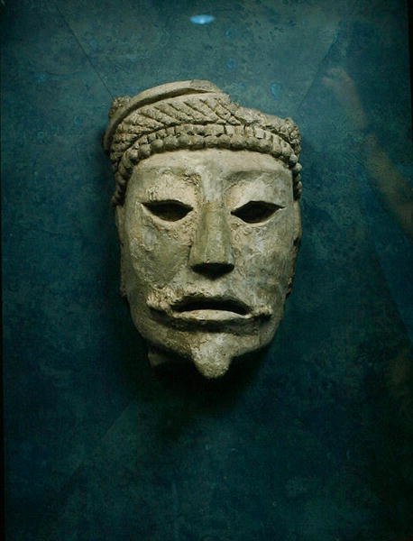 Begravelsesmaske, Comalcalco, Tabasco, Mexico (stuk) af Mayan Mayan