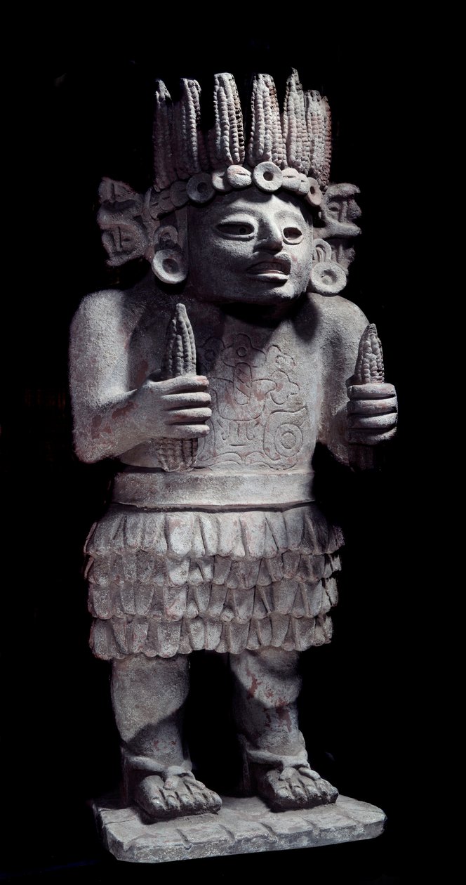 Før colombiansk civilisation: Maya-statue, der repræsenterer tjenestepigernes gud. Paris, Musee de l