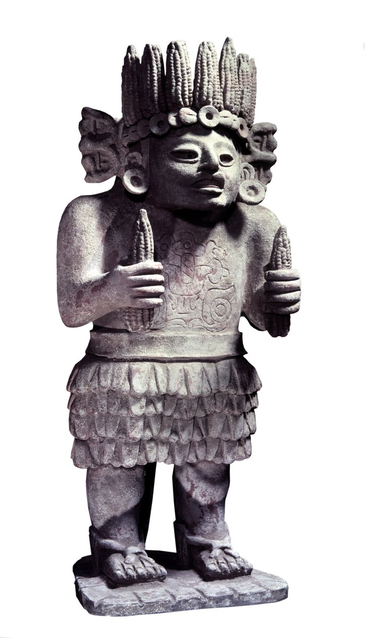 Før colombiansk civilisation: Maya-statue, der repræsenterer tjenestepigernes gud. Paris, Musee de l