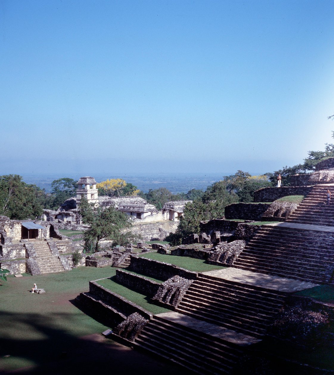 Før colombiansk civilisation: udsigt over stedet for Palenque i Chiapas klassisk maya-periode af Mayan Mayan