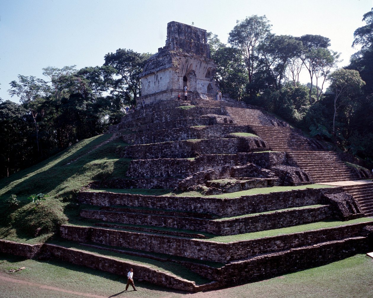 Før colombiansk civilisation: udsigt over stedet for Palenque i Chiapas klassisk maya-periode af Mayan Mayan