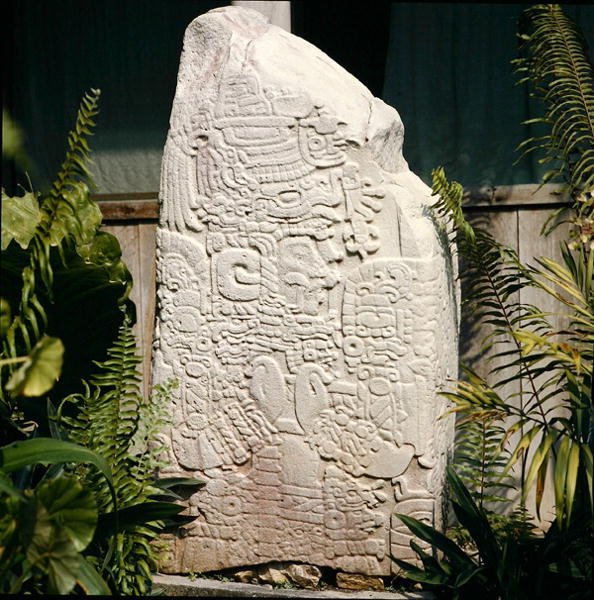 Stele 2 fra Tikal, tidlig klassisk periode (300-600 e.Kr.) (sten) af Mayan Mayan