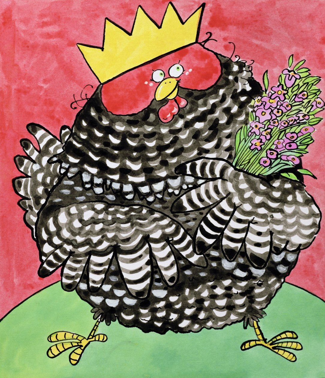 Hen, 1998 (wc og blæk på papir) af Maylee Christie