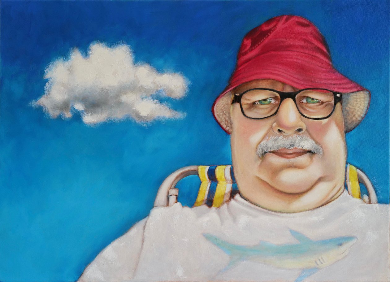 The Sunbather, 2022 (olie på lærred) af Maylee Christie