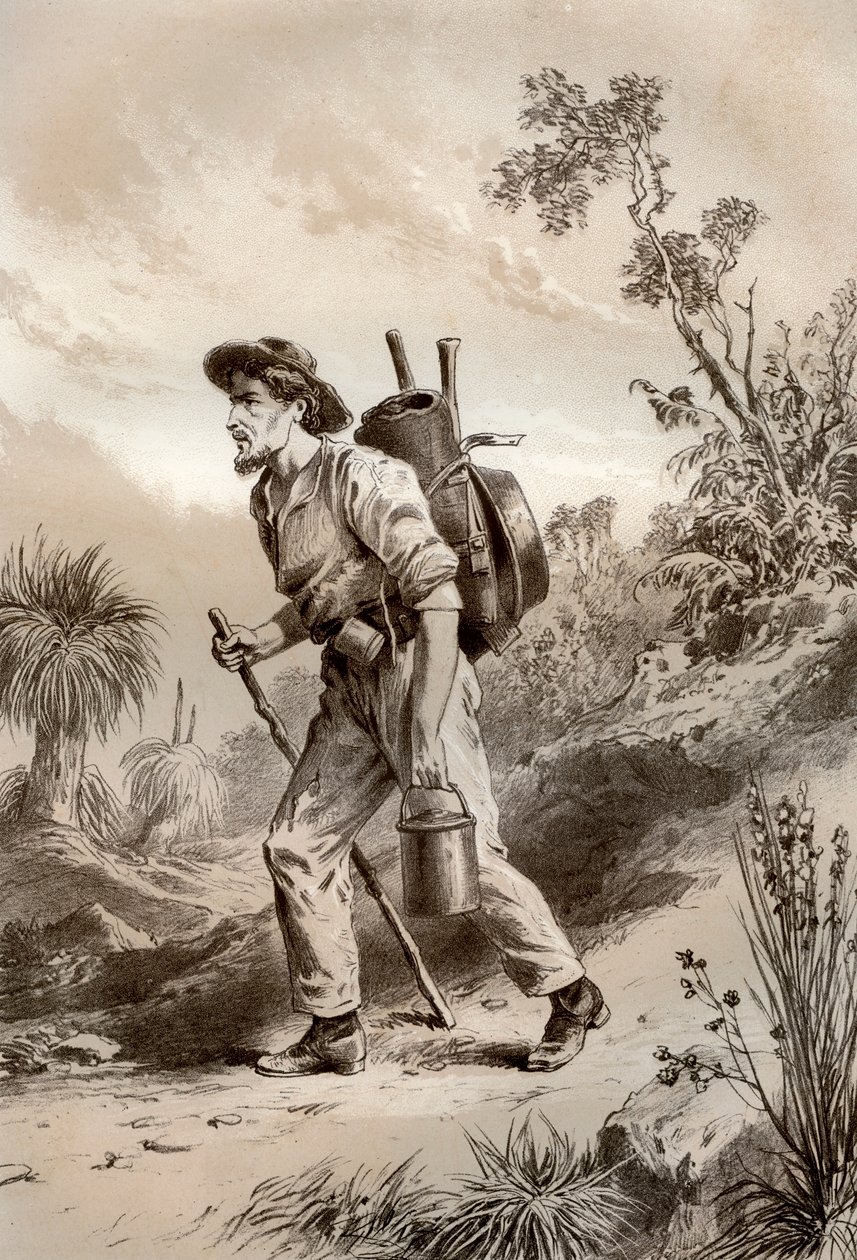 Digger on the Tramp, Australien, 1879. af McFarlane and Erskine