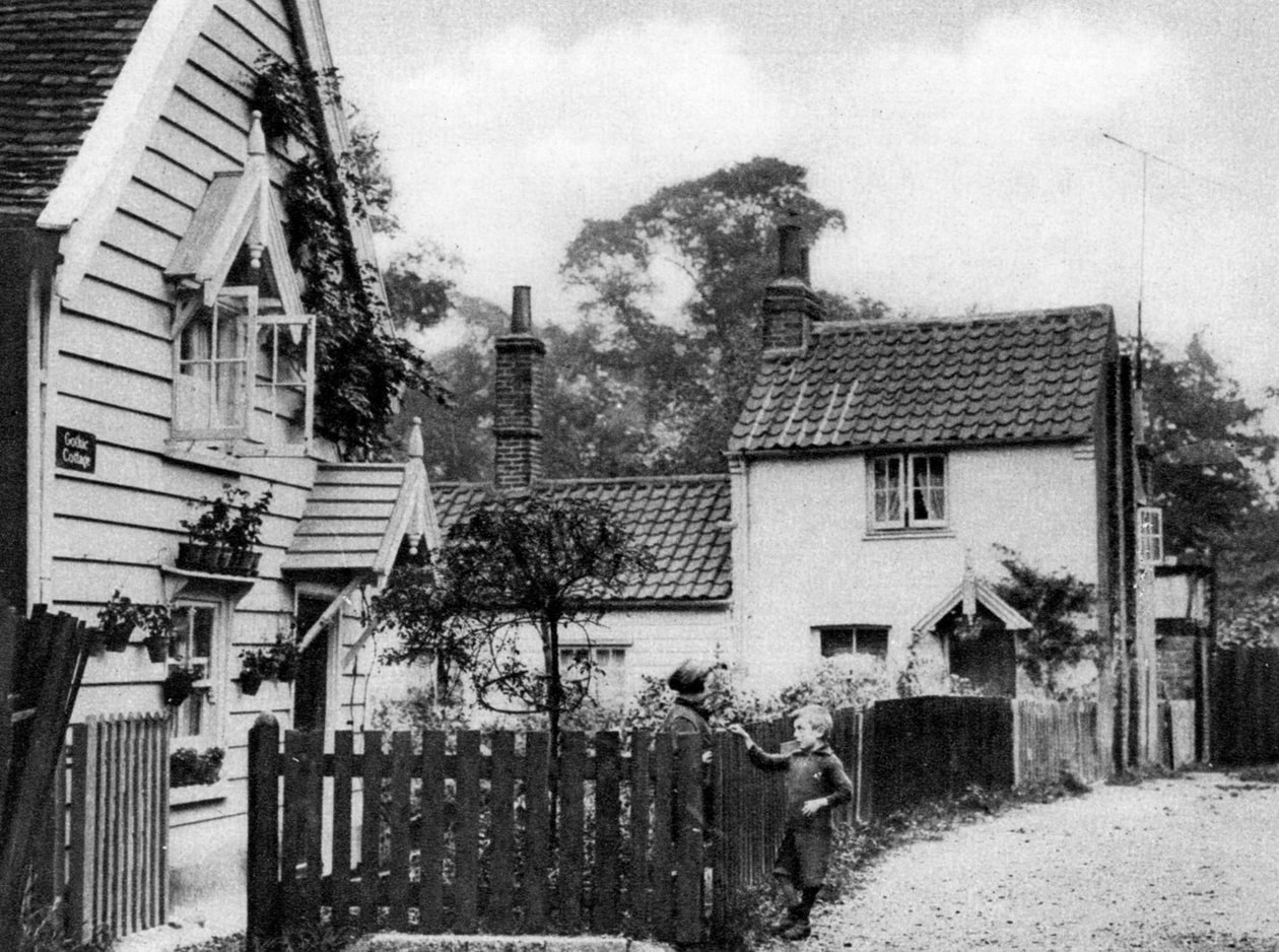 Træhytter af Hadley Green, London, 1926-1927. af McLeish