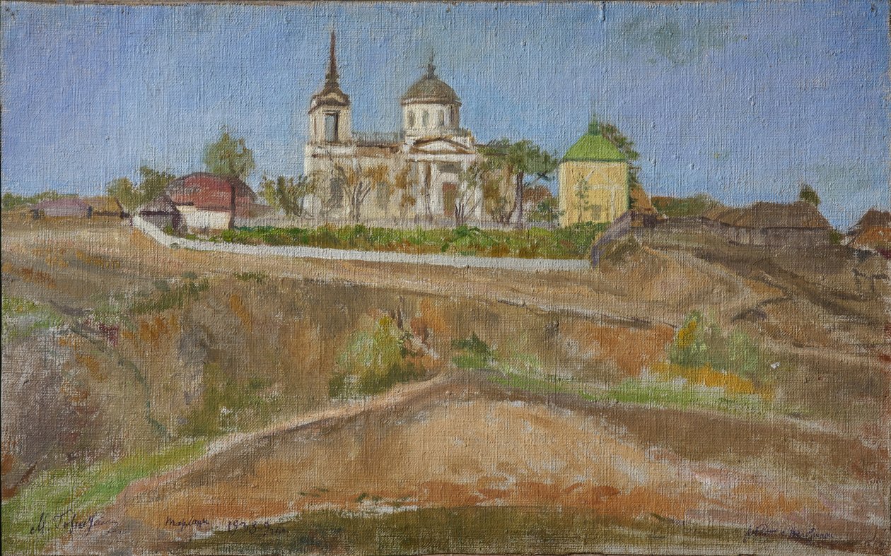 Tarkhany. Udsigt over Ærkeenglen Michaels kirke, 1938 af Meer Michailovich Gokhstein