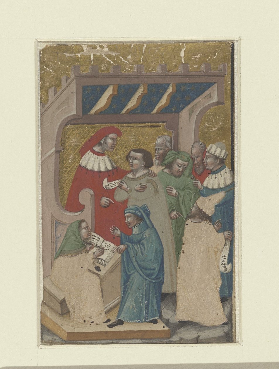 Scene omkring en dommers dom af Meester van 1346