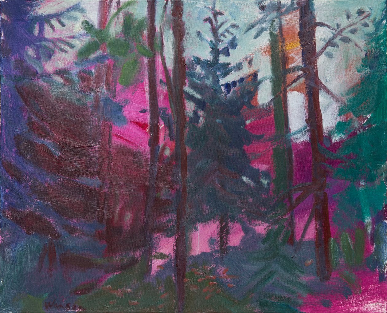 Stepped in the middle of seven sad forests, 2016 (olie på lærred) af Megan Williamson