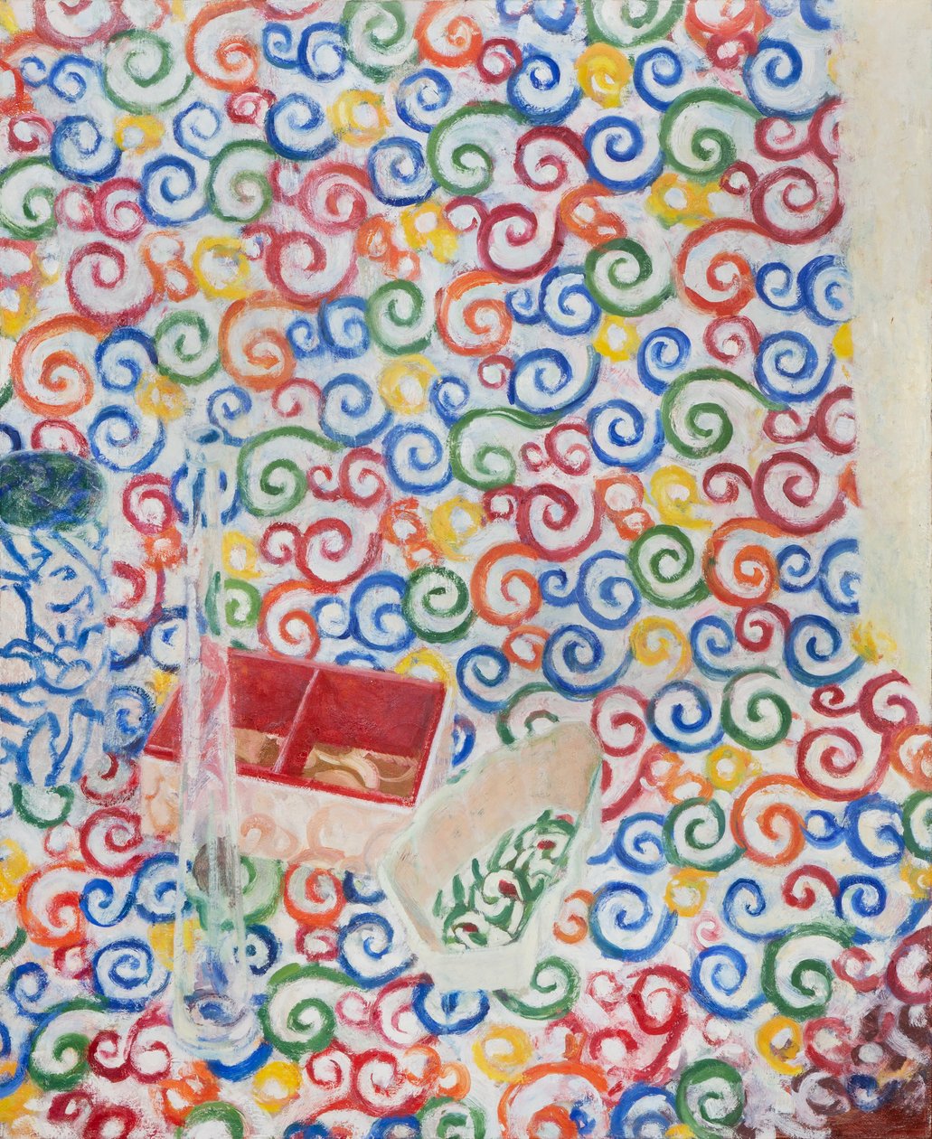 Stilleben med glasflaske, 2013 (olie på lærred) af Megan Williamson