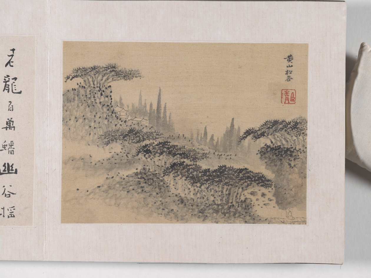 12 udsigter over Huangshan (blæk på silke) af Mei Qing