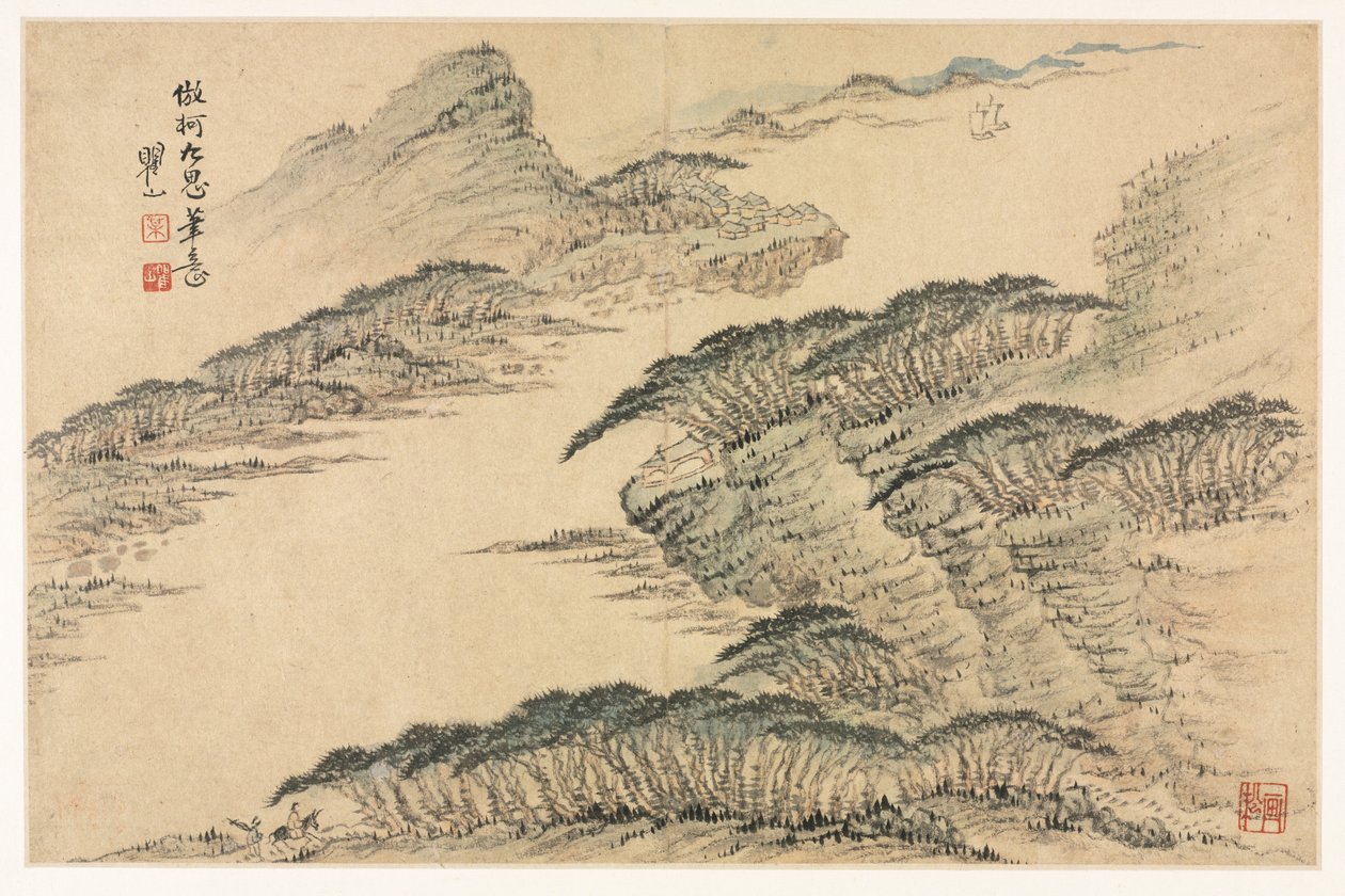 Landskaber i forskellige stilarter efter gamle mestre af Mei Qing