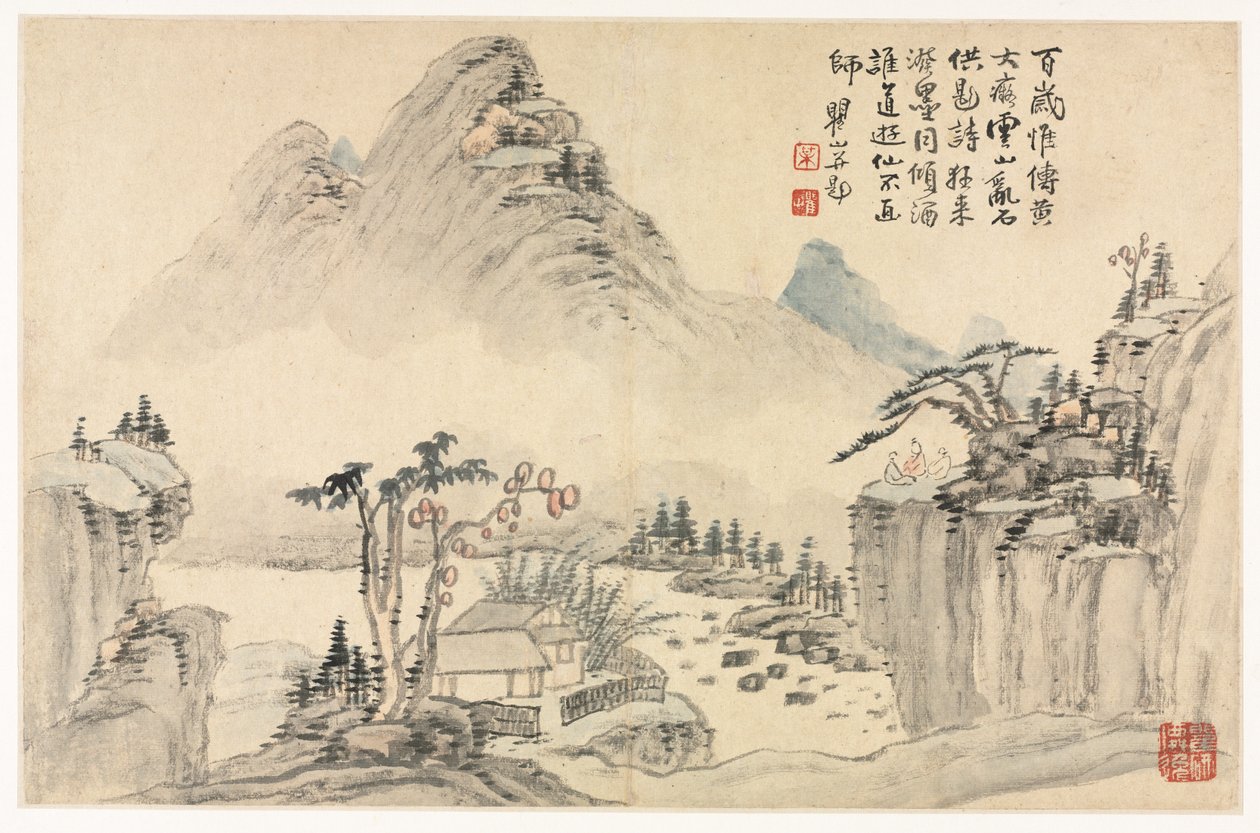 Landskaber i forskellige stilarter efter gamle mestre, 1690. af Mei Qing