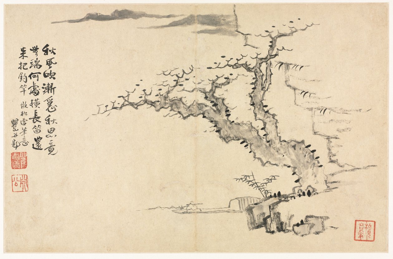 Landskaber i forskellige stilarter efter gamle mestre, 1690. af Mei Qing